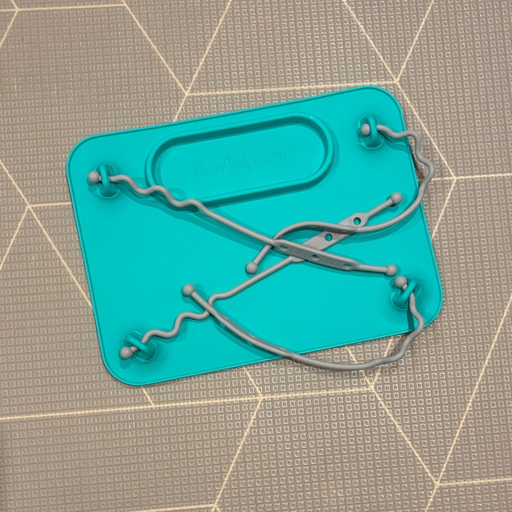 Busy Baby Mat Teal and Gray Activity Board
